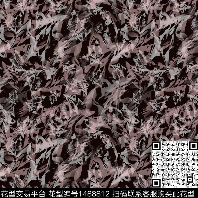 男装迷彩抽象数码印花华亿平台下载（图片编号: 1488812） - 瓦栏（Walan）