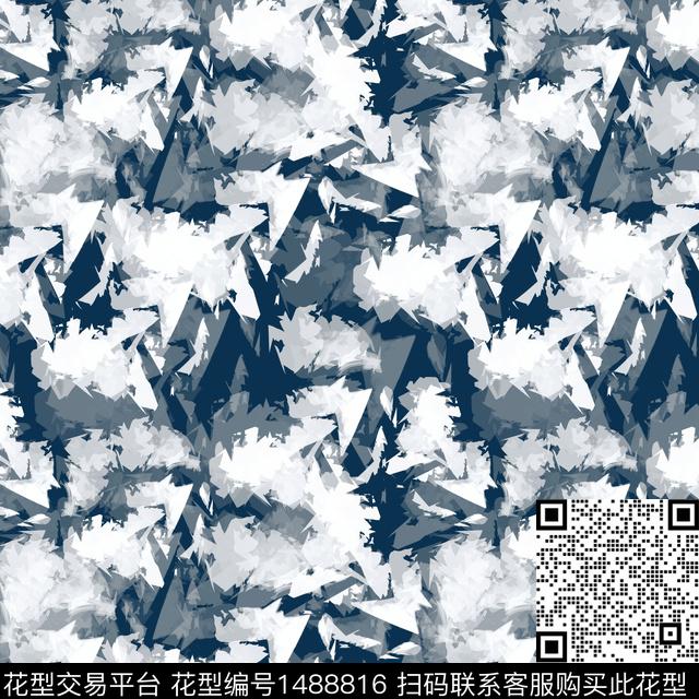 男装抽象男装满版花数码印花华亿平台下载（图片编号: 1488816） - 瓦栏（Walan）