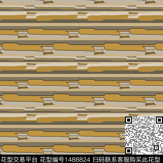 复古条纹手绘线条传统印花华亿平台下载（图片编号: 1488824） - 瓦栏（Walan）