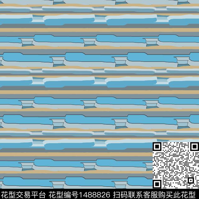 复古条纹手绘线条传统印花华亿平台下载（图片编号: 1488826） - 瓦栏（Walan）