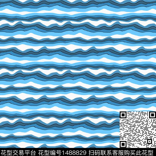 波浪纹复古条纹传统印花华亿平台下载（图片编号: 1488829） - 瓦栏（Walan）