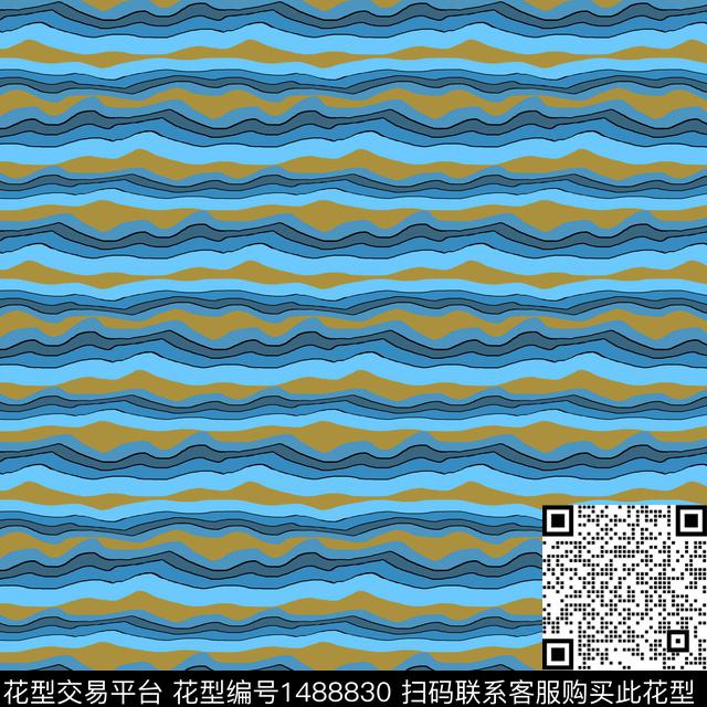 波浪纹复古条纹传统印花华亿平台下载（图片编号: 1488830） - 瓦栏（Walan）