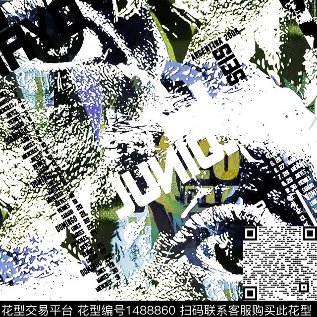 肌理字母眼睛数码印花华亿平台下载（图片编号: 1488860） - 瓦栏（Walan）