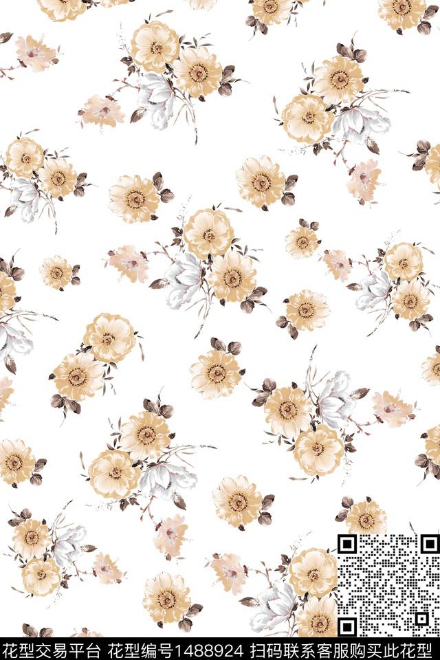 雪纺大牌风年轻女性传统印花华亿平台下载（图片编号: 1488924） - 瓦栏（Walan）