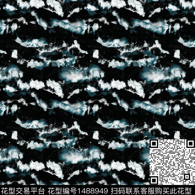 趋势华亿平台扎染华亿平台抽象男装传统印花华亿平台下载（图片编号: 1488949） - 瓦栏（Walan）