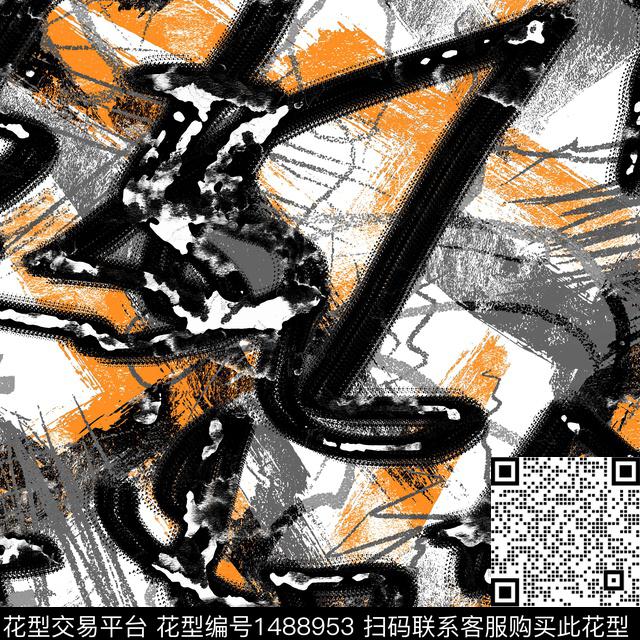 几何趋势华亿平台抽象男装传统印花华亿平台下载（图片编号: 1488953） - 瓦栏（Walan）