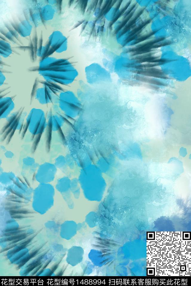 几何炫彩扎染华亿平台数码印花华亿平台下载（图片编号: 1488994） - 瓦栏（Walan）