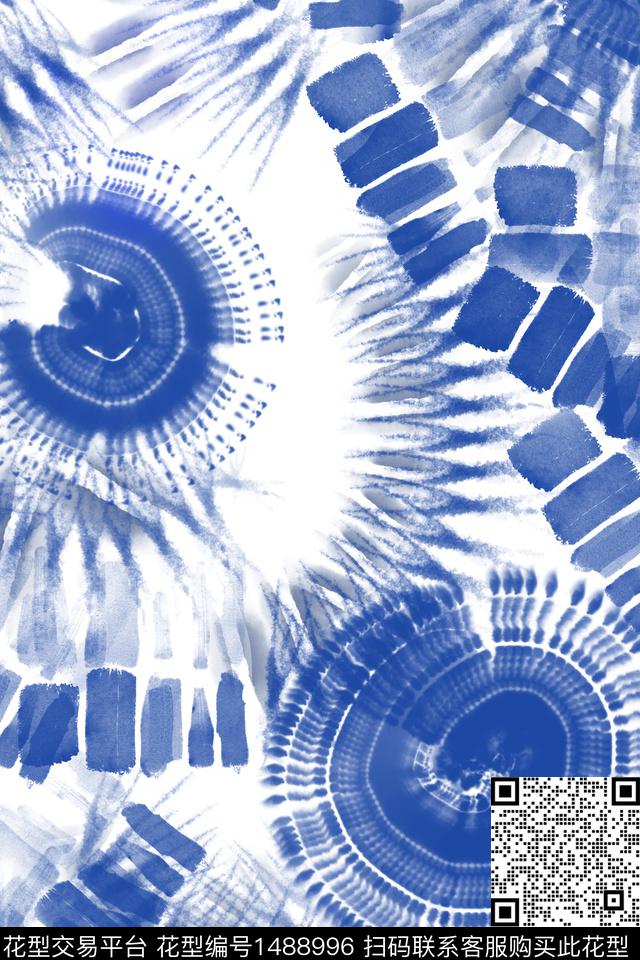 几何炫彩扎染华亿平台数码印花华亿平台下载（图片编号: 1488996） - 瓦栏（Walan）