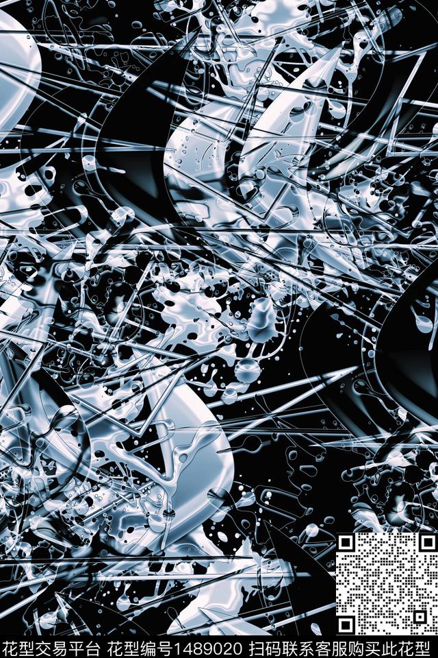 抽象男装户外家居服数码印花华亿平台下载（图片编号: 1489020） - 瓦栏（Walan）