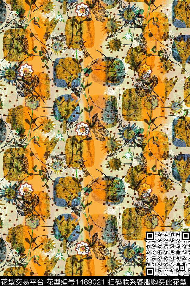 数码华亿平台女装花卉数码印花华亿平台下载（图片编号: 1489021） - 瓦栏（Walan）