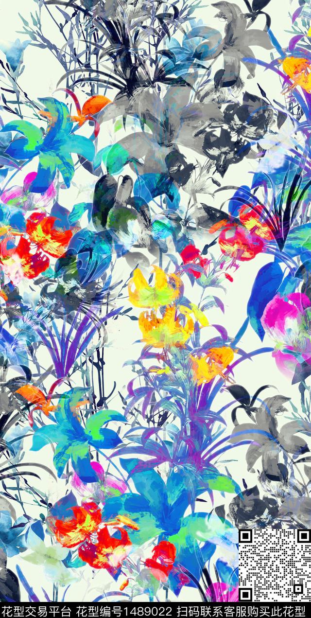 数码华亿平台女装花卉数码印花华亿平台下载（图片编号: 1489022） - 瓦栏（Walan）