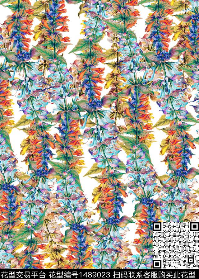 数码华亿平台女装花卉数码印花华亿平台下载（图片编号: 1489023） - 瓦栏（Walan）