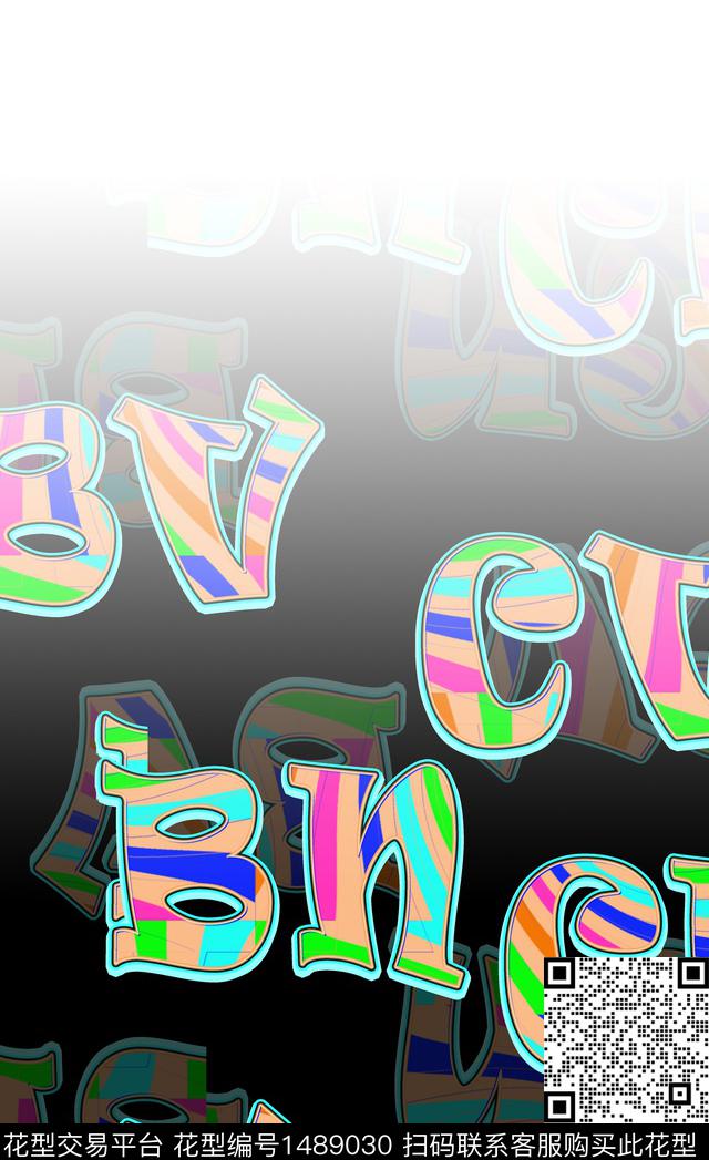 字母大牌风数码印花华亿平台下载（图片编号: 1489030） - 瓦栏（Walan）