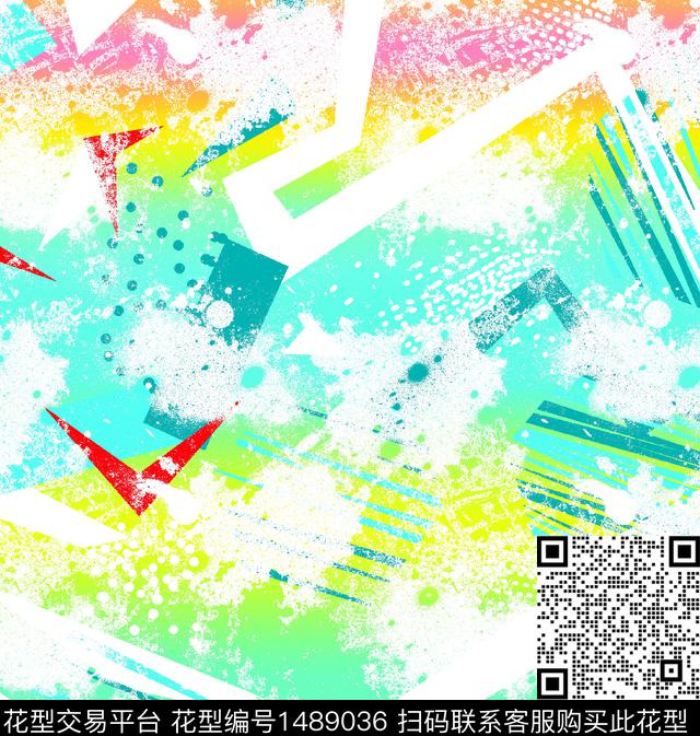 几何格子大牌风数码印花华亿平台下载（图片编号: 1489036） - 瓦栏（Walan）