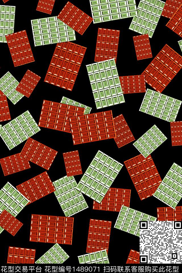 几何大牌风抽象数码印花华亿平台下载（图片编号: 1489071） - 瓦栏（Walan）