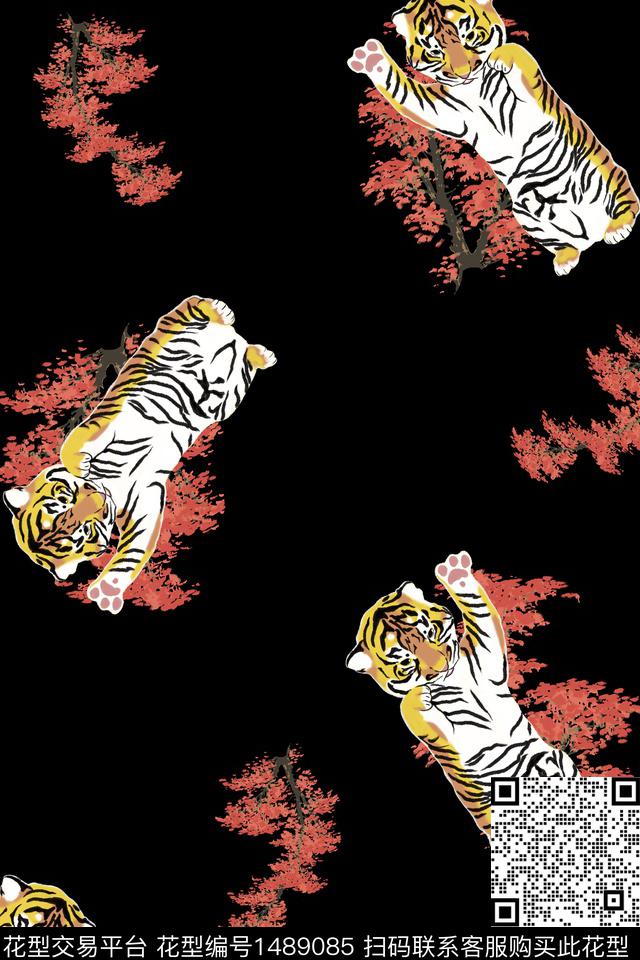 数码华亿平台动物头男装满版花数码印花华亿平台下载（图片编号: 1489085） - 瓦栏（Walan）