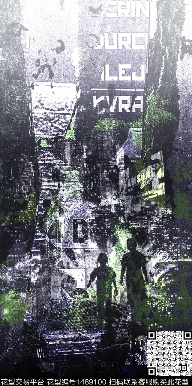 建筑字母剪影数码印花华亿平台下载（图片编号: 1489100） - 瓦栏（Walan）