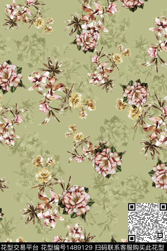 花卉潮牌小碎花数码印花华亿平台下载（图片编号: 1489129） - 瓦栏（Walan）