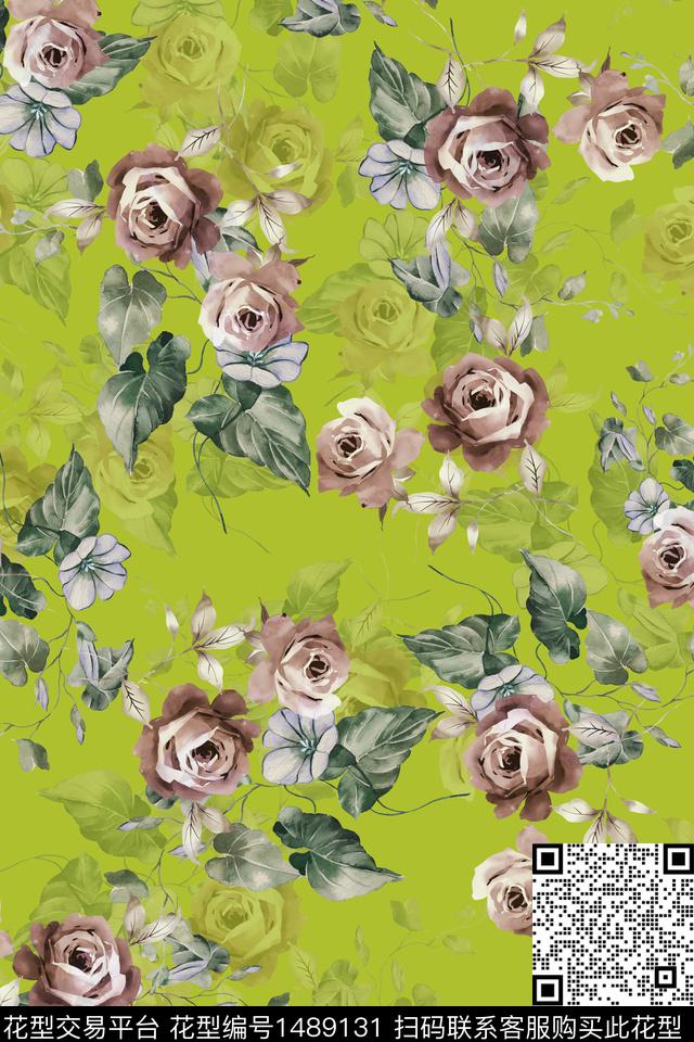 花卉潮牌小碎花数码印花华亿平台下载（图片编号: 1489131） - 瓦栏（Walan）