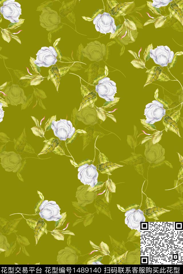花卉潮牌小碎花数码印花华亿平台下载（图片编号: 1489140） - 瓦栏（Walan）