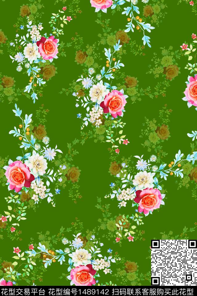 花卉潮牌小碎花数码印花华亿平台下载（图片编号: 1489142） - 瓦栏（Walan）