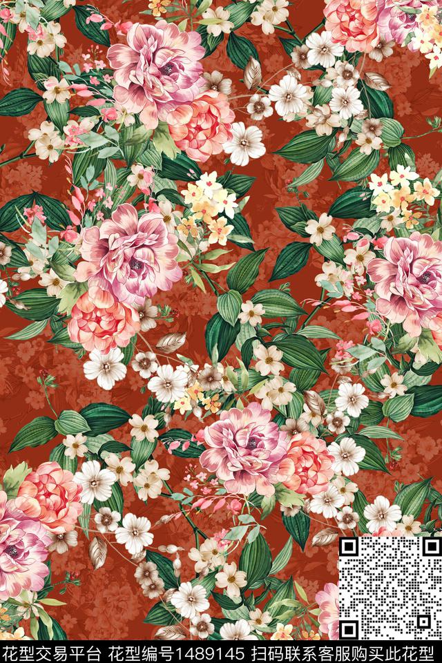 花卉潮牌小碎花数码印花华亿平台下载（图片编号: 1489145） - 瓦栏（Walan）