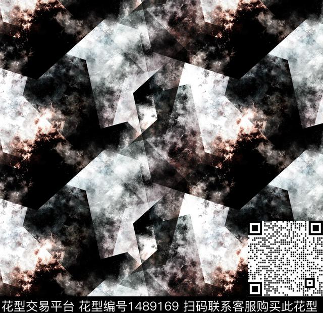 几何格子大牌风数码印花华亿平台下载（图片编号: 1489169） - 瓦栏（Walan）