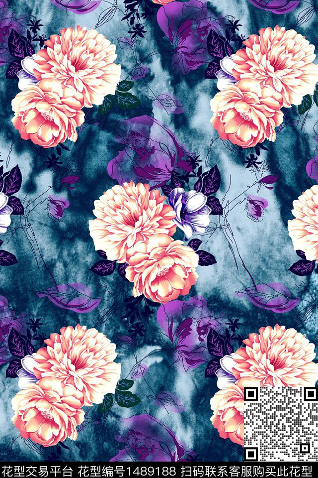 提花华亿平台扎染华亿平台花卉数码印花华亿平台下载（图片编号: 1489188） - 瓦栏（Walan）