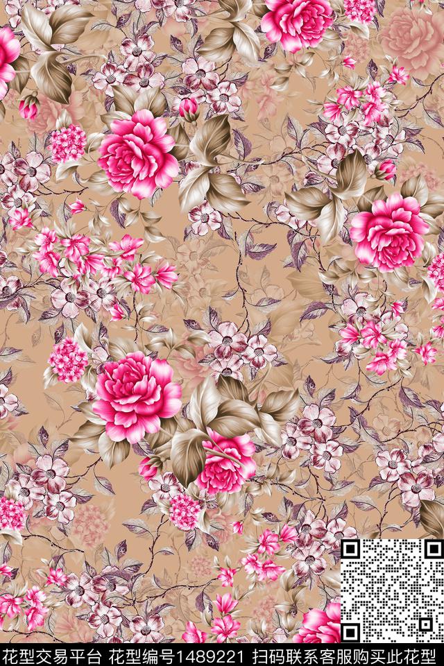 花卉潮牌小碎花数码印花华亿平台下载（图片编号: 1489221） - 瓦栏（Walan）