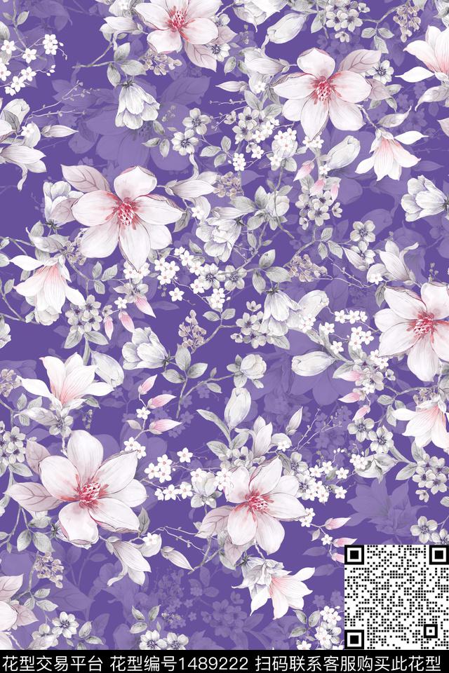 花卉潮牌小碎花数码印花华亿平台下载（图片编号: 1489222） - 瓦栏（Walan）