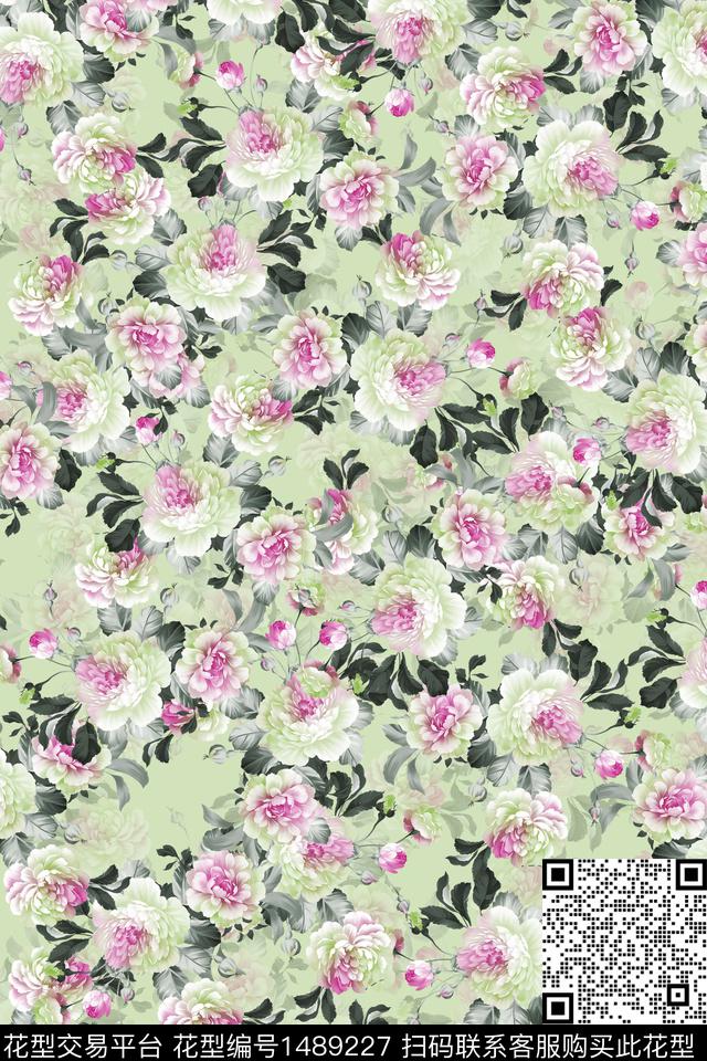 花卉潮牌小碎花数码印花华亿平台下载（图片编号: 1489227） - 瓦栏（Walan）