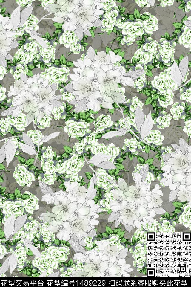 花卉潮牌小碎花数码印花华亿平台下载（图片编号: 1489229） - 瓦栏（Walan）