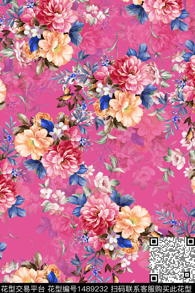 花卉潮牌小碎花数码印花华亿平台下载（图片编号: 1489232） - 瓦栏（Walan）