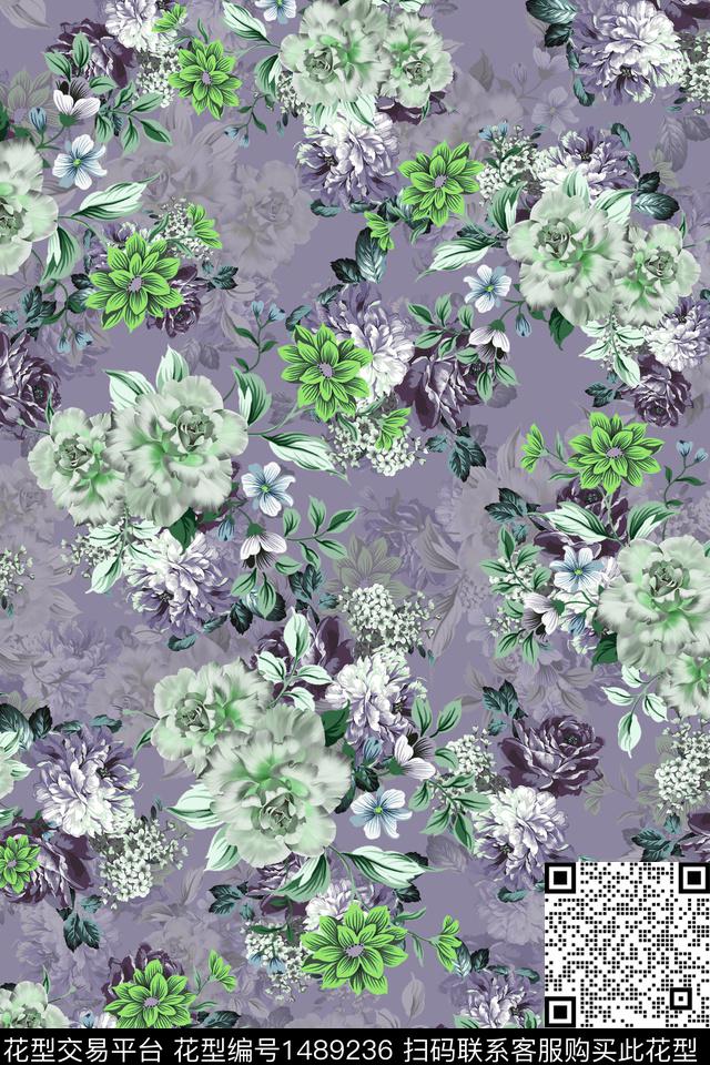 花卉潮牌小碎花数码印花华亿平台下载（图片编号: 1489236） - 瓦栏（Walan）