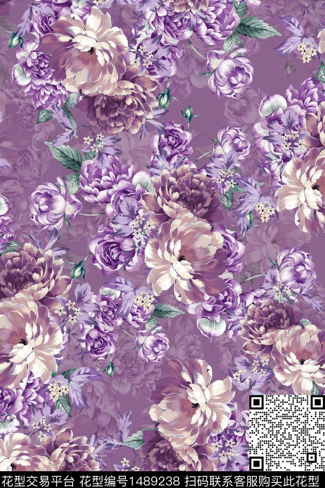 花卉潮牌小碎花数码印花华亿平台下载（图片编号: 1489238） - 瓦栏（Walan）