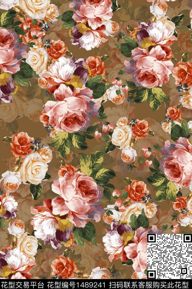 花卉潮牌小碎花数码印花华亿平台下载（图片编号: 1489241） - 瓦栏（Walan）