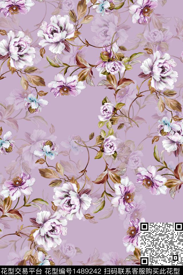 花卉潮牌小碎花数码印花华亿平台下载（图片编号: 1489242） - 瓦栏（Walan）