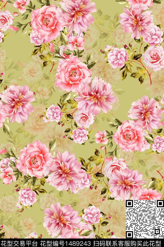 花卉潮牌小碎花数码印花华亿平台下载（图片编号: 1489243） - 瓦栏（Walan）