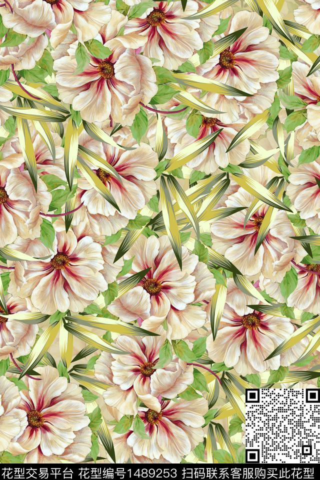花卉潮牌小碎花数码印花华亿平台下载（图片编号: 1489253） - 瓦栏（Walan）