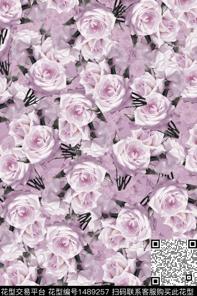 花卉潮牌小碎花数码印花华亿平台下载（图片编号: 1489257） - 瓦栏（Walan）