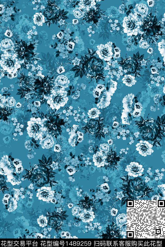 花卉潮牌小碎花数码印花华亿平台下载（图片编号: 1489259） - 瓦栏（Walan）