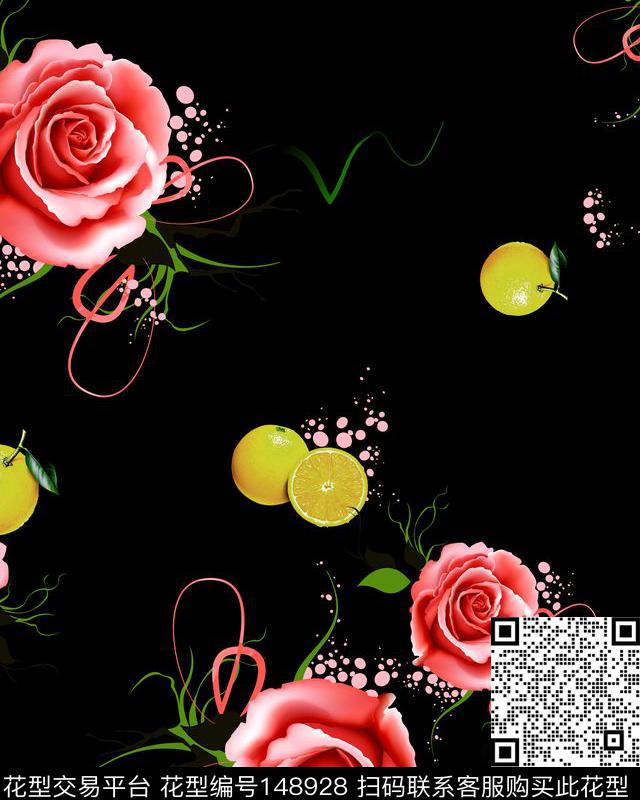 花卉水果橙子数码印花华亿平台下载（图片编号: 148928） - 瓦栏（Walan）