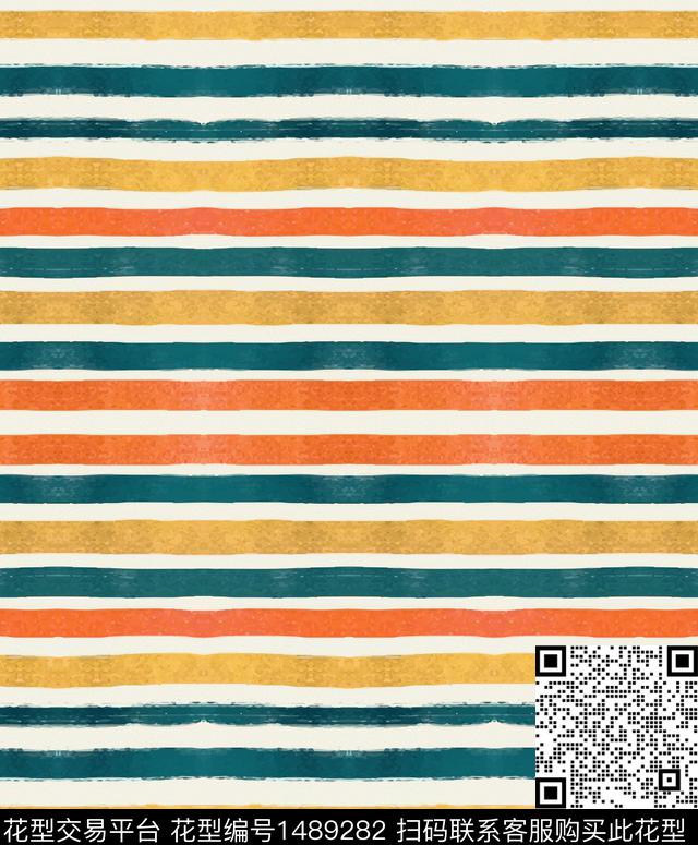 扎染华亿平台民族风条纹数码印花华亿平台下载（图片编号: 1489282） - 瓦栏（Walan）