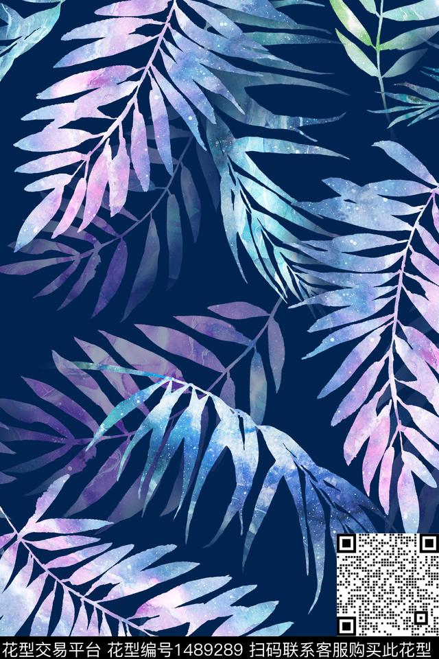 绿植树叶床品女装数码印花华亿平台下载（图片编号: 1489289） - 瓦栏（Walan）