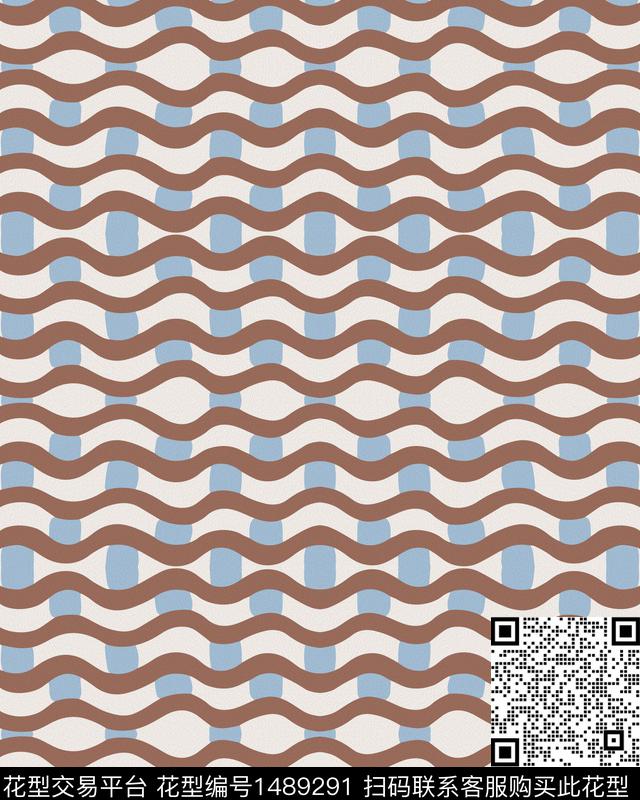 民族风休闲条纹数码印花华亿平台下载（图片编号: 1489291） - 瓦栏（Walan）