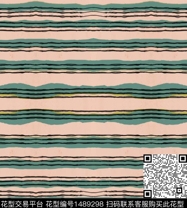 民族风休闲条纹数码印花华亿平台下载（图片编号: 1489298） - 瓦栏（Walan）