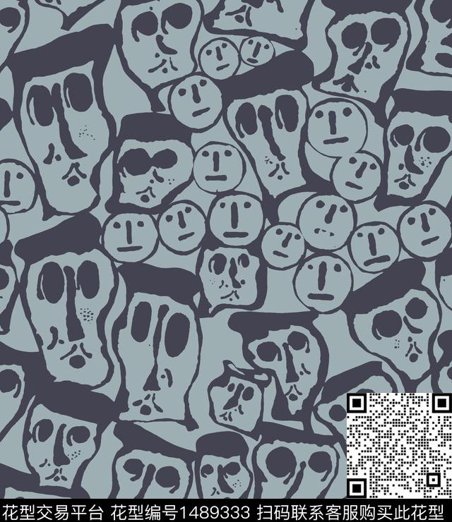 趣味搞怪人物传统印花华亿平台下载（图片编号: 1489333） - 瓦栏（Walan）