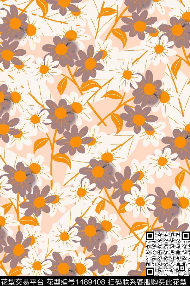 女装花卉大牌风数码印花华亿平台下载（图片编号: 1489408） - 瓦栏（Walan）