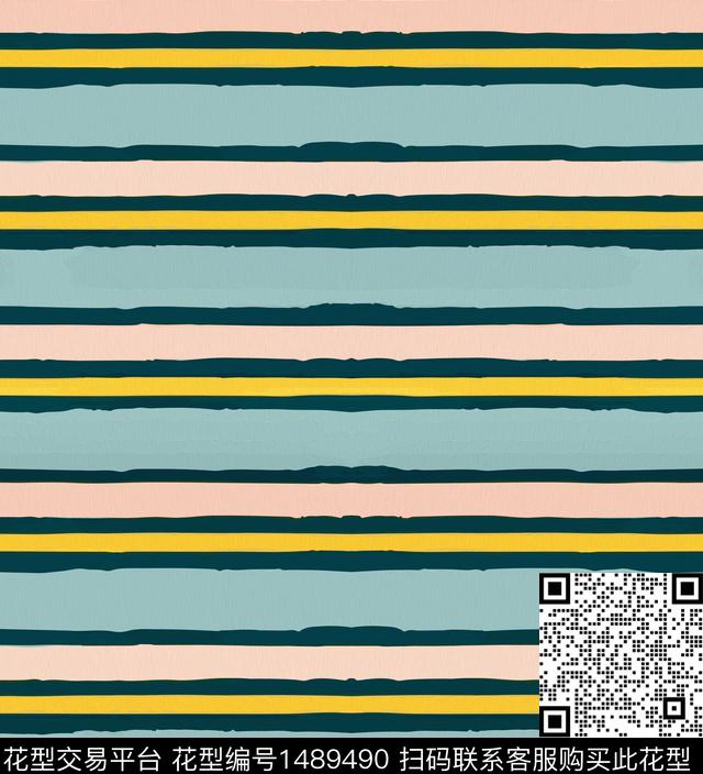 民族风休闲条纹数码印花华亿平台下载（图片编号: 1489490） - 瓦栏（Walan）