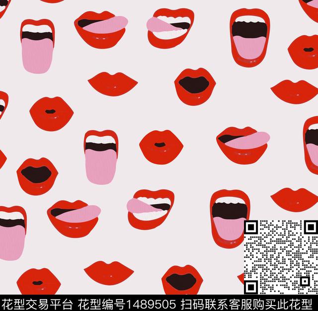 口红潮牌卡通数码印花华亿平台下载（图片编号: 1489505） - 瓦栏（Walan）
